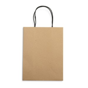 Sac papier kraft PAKLO moyen – 200 g – poignées torsadées noires