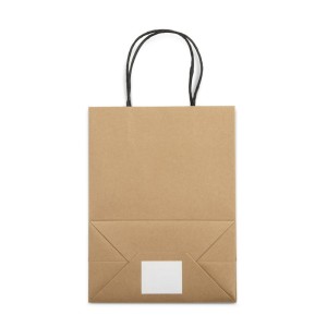 Sac papier kraft PAKLO moyen – 200 g – poignées torsadées noires