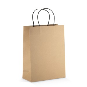 Sac papier kraft PAKLO grand format – 200 g – poignées torsadées noires