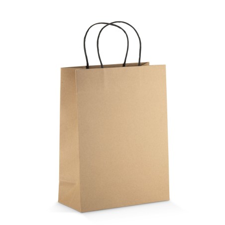 Sac papier kraft PAKLO grand format – 200 g – poignées torsadées noires