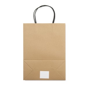 Sac papier kraft PAKLO grand format – 200 g – poignées torsadées noires