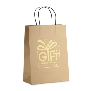 Sac papier kraft PAKLO grand format – 200 g – poignées torsadées noires