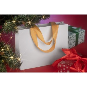 Sac cadeau premium DUNA grand format – papier rigide + poignées ruban tissu – personnalisable