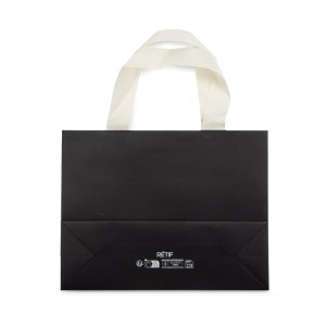 Sac cadeau premium DUNA grand format – papier rigide + poignées ruban tissu – personnalisable