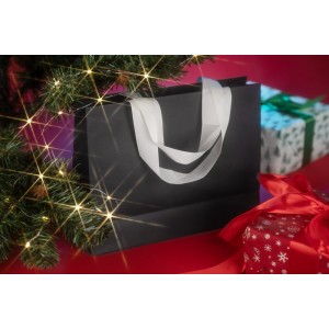 Sac cadeau premium DUNA grand format – papier rigide + poignées ruban tissu – personnalisable