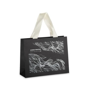 Sac cadeau premium DUNA grand format – papier rigide + poignées ruban tissu – personnalisable