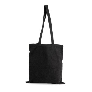 Sac CORDELLA style velours côtelé noir– look vintage – porté épaule – écusson logo