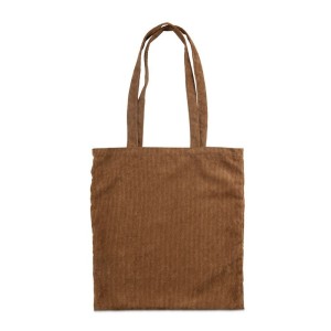 Sac CORDELLA style velours côtelé marron – look vintage – porté épaule – écusson logo