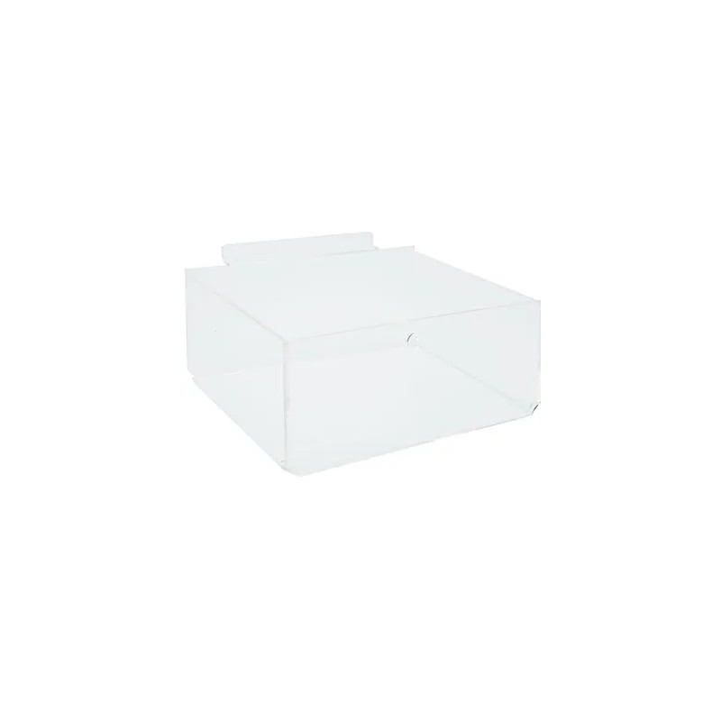 Présentoir plexi pour panneau rainuré – 20,5 x 15,5 x 8,5 cm