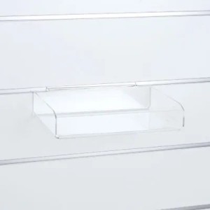 Présentoir plexiglas pour panneau rainuré – Transparent (26,5 x 17,5 x 4,5 cm)