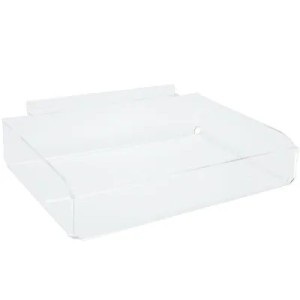 Présentoir plexiglas pour panneau rainuré – Transparent (26,5 x 17,5 x 4,5 cm)