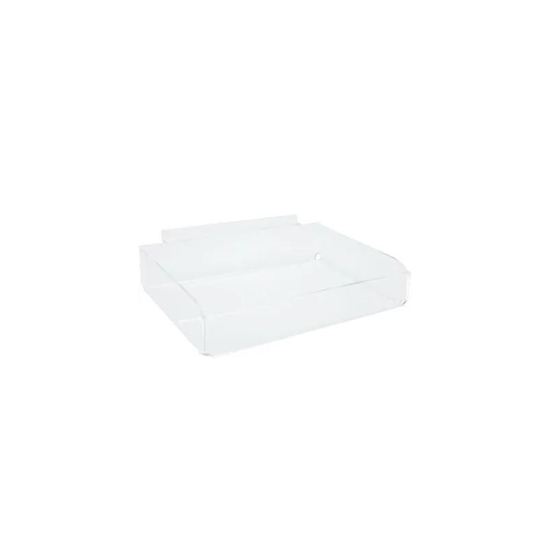 Présentoir plexiglas pour panneau rainuré – Transparent (26,5 x 17,5 x 4,5 cm)