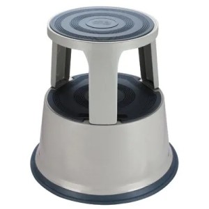 Tabouret marchepied roulant 2 niveaux – Gris clair