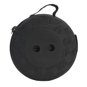 Tabouret télescopique pliant noir avec coussin – Ø25,5 cm / H 45 cm