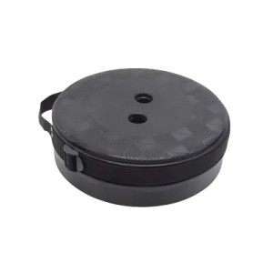 Tabouret télescopique pliant noir avec coussin – Ø25,5 cm / H 45 cm