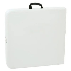 Table pliante portable en plastique HDPE blanc 180 x 74 x 74 cm