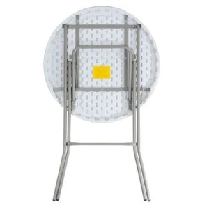 Mange-debout pliant HDPE blanc ø 80 x H 110 cm – Table haute pliante