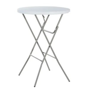 Mange-debout pliant HDPE blanc ø 80 x H 110 cm – Table haute pliante