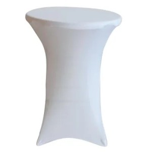 Housse de table tissu pour mange-debout Ø 80 x H 110 cm – Blanc ou noir
