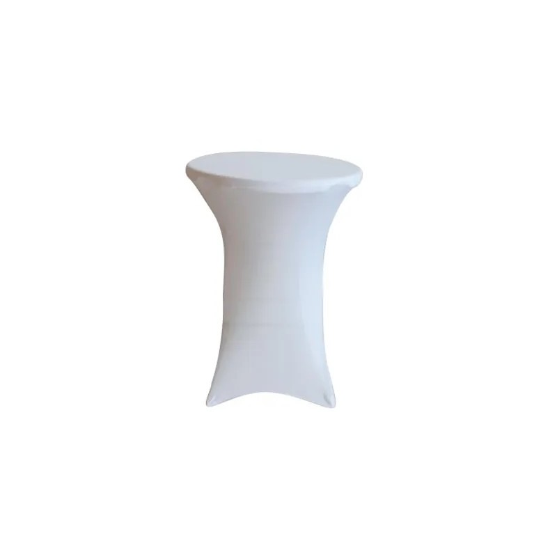 Housse de table tissu pour mange-debout Ø 80 x H 110 cm – Blanc ou noir