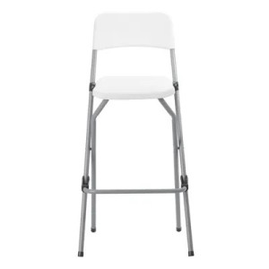 Chaise haute pliante plastique HDPE blanc 51 x 46 x H 100,5 cm – Tabouret haut pliant