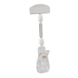 Supports PLV articulés avec pince – transparent (lot de 10)