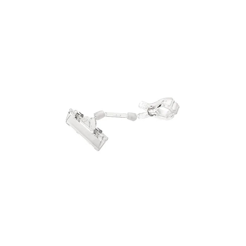 Supports PLV articulés avec pince – transparent (lot de 10)