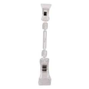 Supports PLV articulés avec pince – transparent (lot de 10)