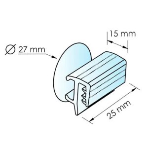 Grippeur facing à ventouse – transparent (lot de 20)