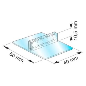 Support affichette droit à poser – transparent (lot de 20)