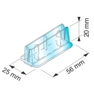Support affichette droit adhésif – transparent (lot de 20)