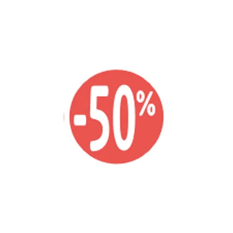 Étiquette Soldes « -40% » rouge fluo Ø 30 mm – sticker promotionnel (lot de 500)