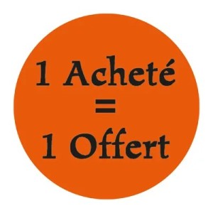 Gommettes adhésives  1 Acheté -1 Offert  Ø 36 mm – orange fluo (lot de 500)