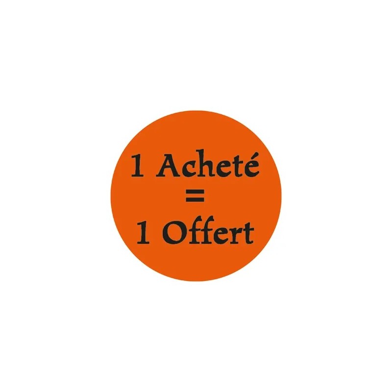 Gommettes adhésives  1 Acheté -1 Offert  Ø 36 mm – orange fluo (lot de 500)