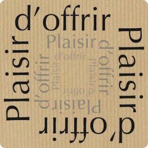 Étiquettes cadeaux adhésives “Plaisir d’offrir” – 35 x 35 mm (boîte de 500)