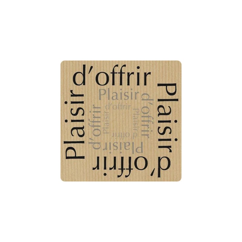 Étiquettes cadeaux adhésives “Plaisir d’offrir” – 35 x 35 mm (boîte de 500)