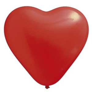 Ballon cœur rouge – Ø 25 cm (Saint-Valentin) – Lot de 100