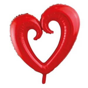 Ballon cœur rouge aluminium – 109 x 90 cm (Saint-Valentin)
