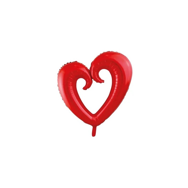 Ballon cœur rouge aluminium – 109 x 90 cm (Saint-Valentin)