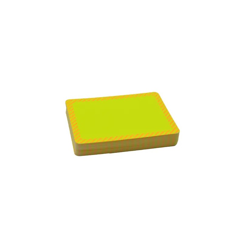 Étiquettes carton 8 x 6 indélébiles jaune fluo liseré rouge Pqt de 100