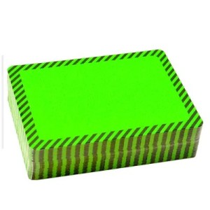 Étiquettes carton 8 x 6 cm indélébiles vert fluo liseré noir Pqt de 100