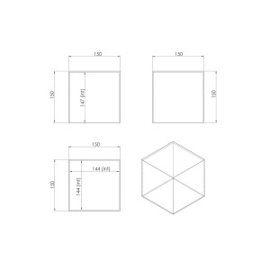 Cube plexiglas transparent – 150 x 150 x 150 mm