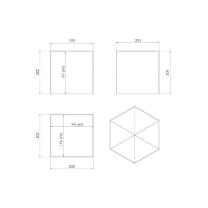 Cube plexiglas transparent – 200 x 200 x 200 mm
