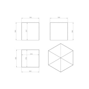 Cube plexiglas transparent – 300 x 300 x 300 mm