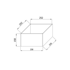 Boîte plexiglas transparente 258 × 258 × 150 mm
