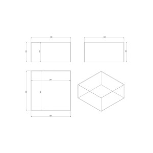 Boîte plexiglas transparente 300 × 300 × 150 mm