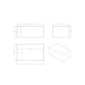 Boîte plexiglas transparente 440 × 270 × 180 mm