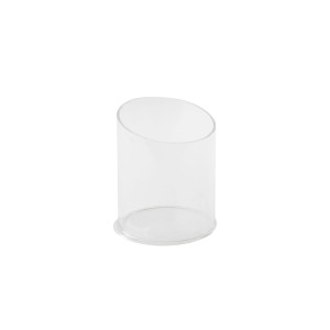 Boite ronde biseauté en plexi transparent Ø120x H150mm