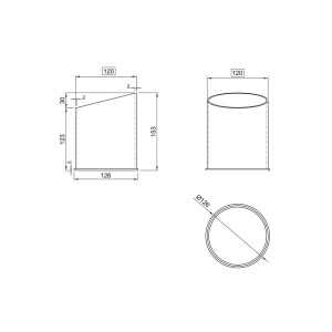 Boite ronde biseauté en plexi transparent Ø120x H150mm