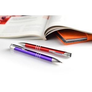 Stylo métal KALIPSO violet encre bleue gravé | Apothiclick